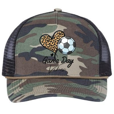 America Soccer Game Day Vibes Soccer Mom Leopard Meaningful Gift Retro Rope Trucker Hat Cap