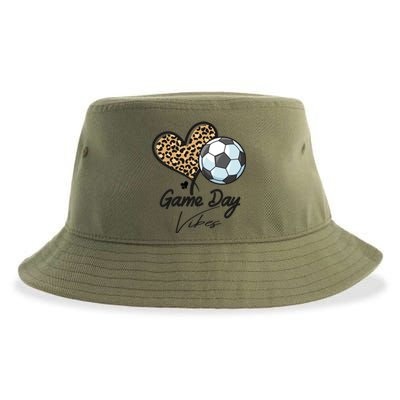 America Soccer Game Day Vibes Soccer Mom Leopard Meaningful Gift Sustainable Bucket Hat