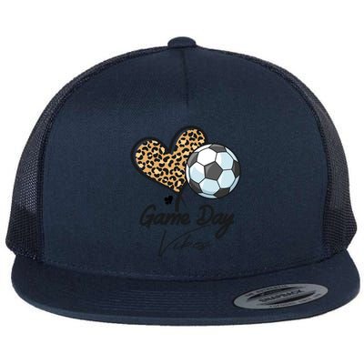 America Soccer Game Day Vibes Soccer Mom Leopard Meaningful Gift Flat Bill Trucker Hat