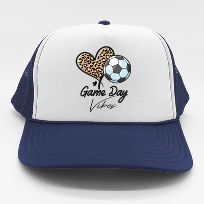 America Soccer Game Day Vibes Soccer Mom Leopard Meaningful Gift Trucker Hat