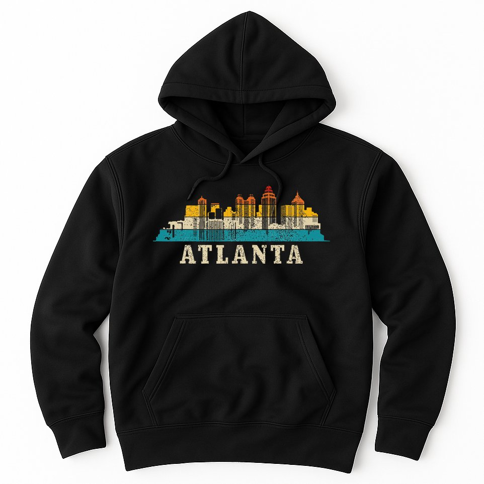 Atlanta Skyline Georgia ATL Vintage Pride Retro Hoodie