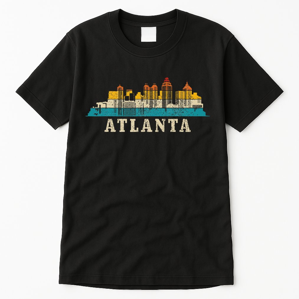 Atlanta Skyline Georgia ATL Vintage Pride Retro Tall T-Shirt