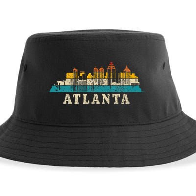 Atlanta Skyline Georgia ATL Vintage Pride Retro Sustainable Bucket Hat