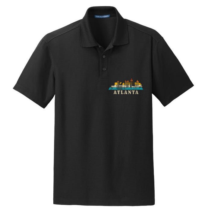 Atlanta Skyline Georgia ATL Vintage Pride Retro Dry Zone Grid Polo