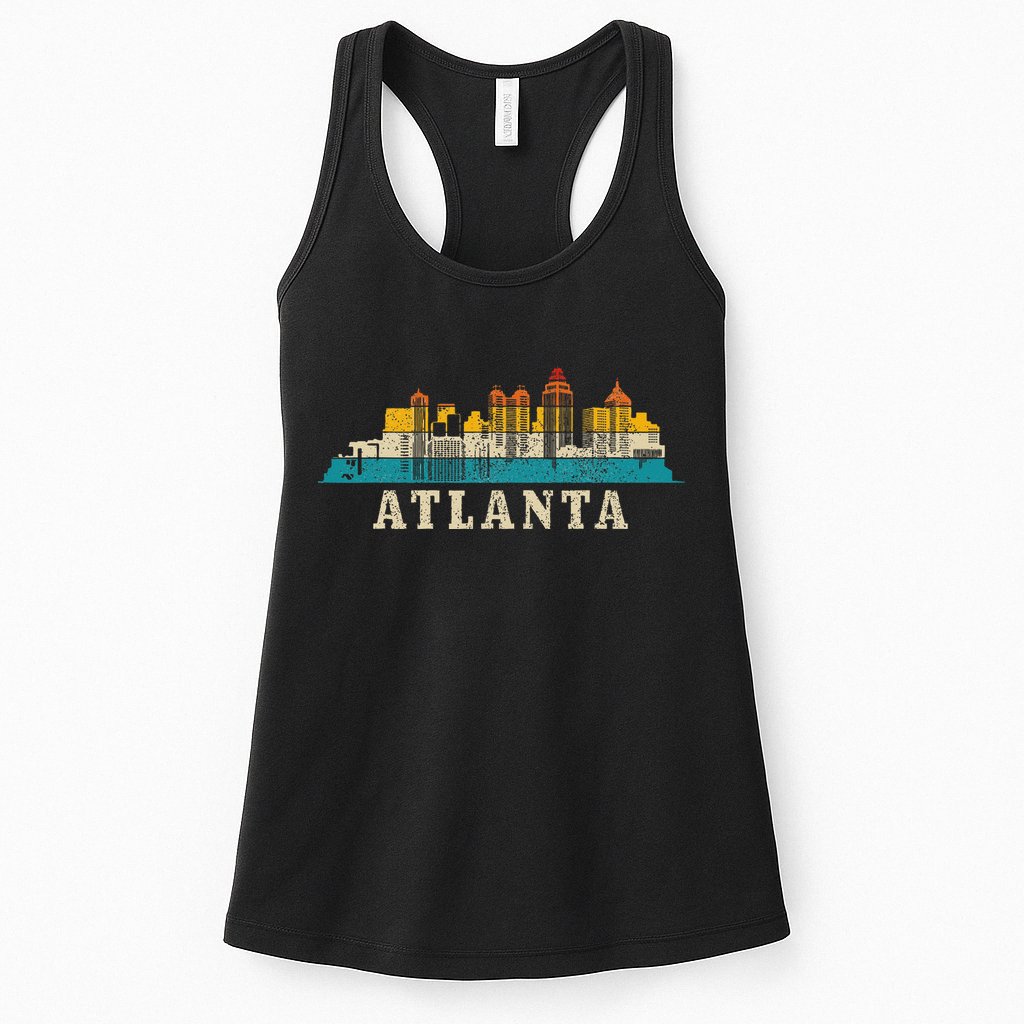 Atlanta Skyline Georgia ATL Vintage Pride Retro Womens Tank Top