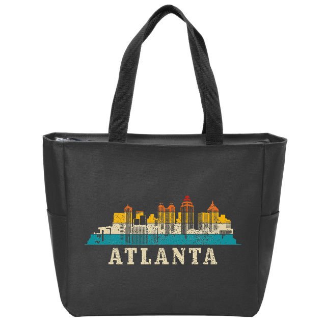 Atlanta Skyline Georgia ATL Vintage Pride Retro Zip Tote Bag