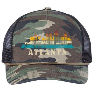 Atlanta Skyline Georgia ATL Vintage Pride Retro Retro Rope Trucker Hat Cap