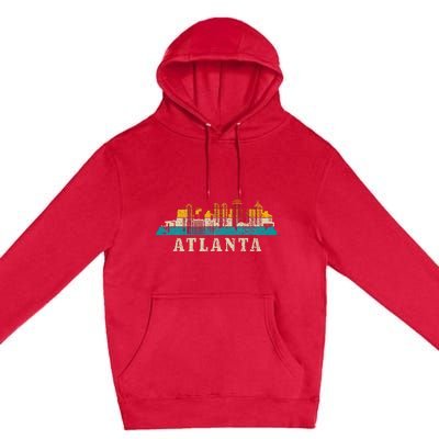 Atlanta Skyline Georgia ATL Vintage Pride Retro Premium Pullover Hoodie