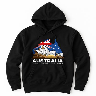 Australia Sydney Gps Coordinates Opera House Hoodie