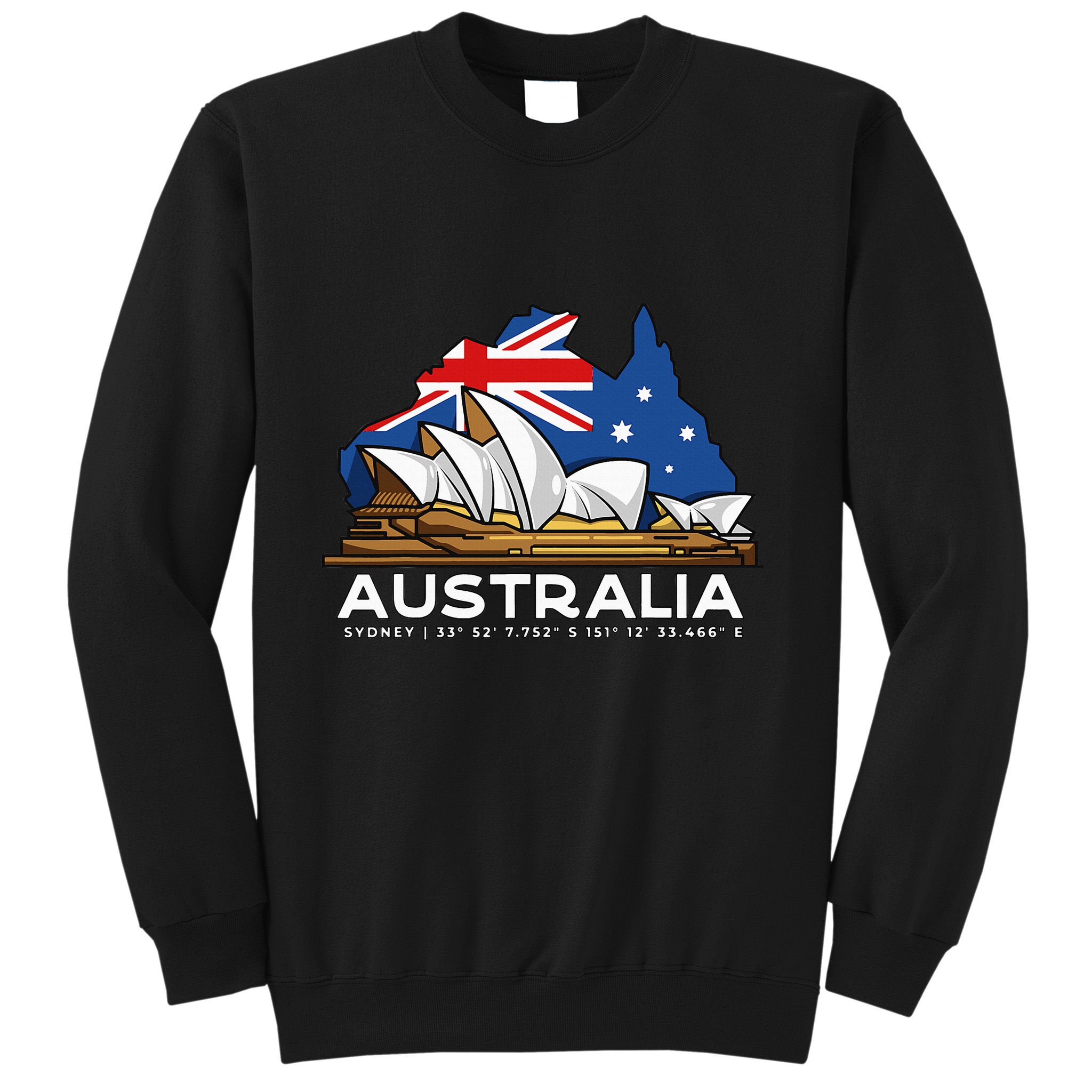 Australia Sydney Gps Coordinates Opera House Sweatshirt