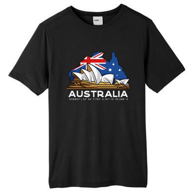 Australia Sydney Gps Coordinates Opera House Tall Fusion ChromaSoft Performance T-Shirt