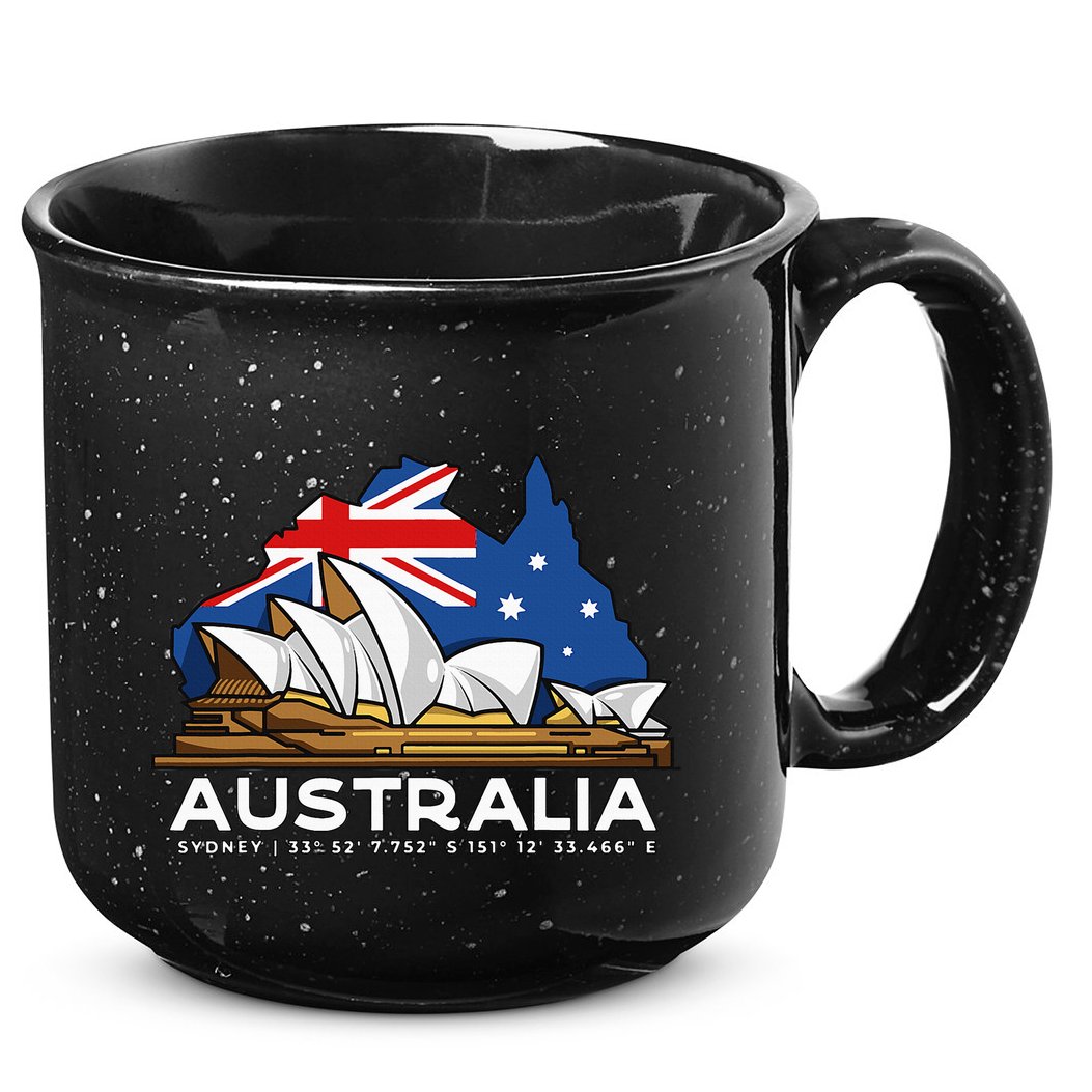 Australia Sydney Gps Coordinates Opera House 15oz Campfire Ceramic Mug