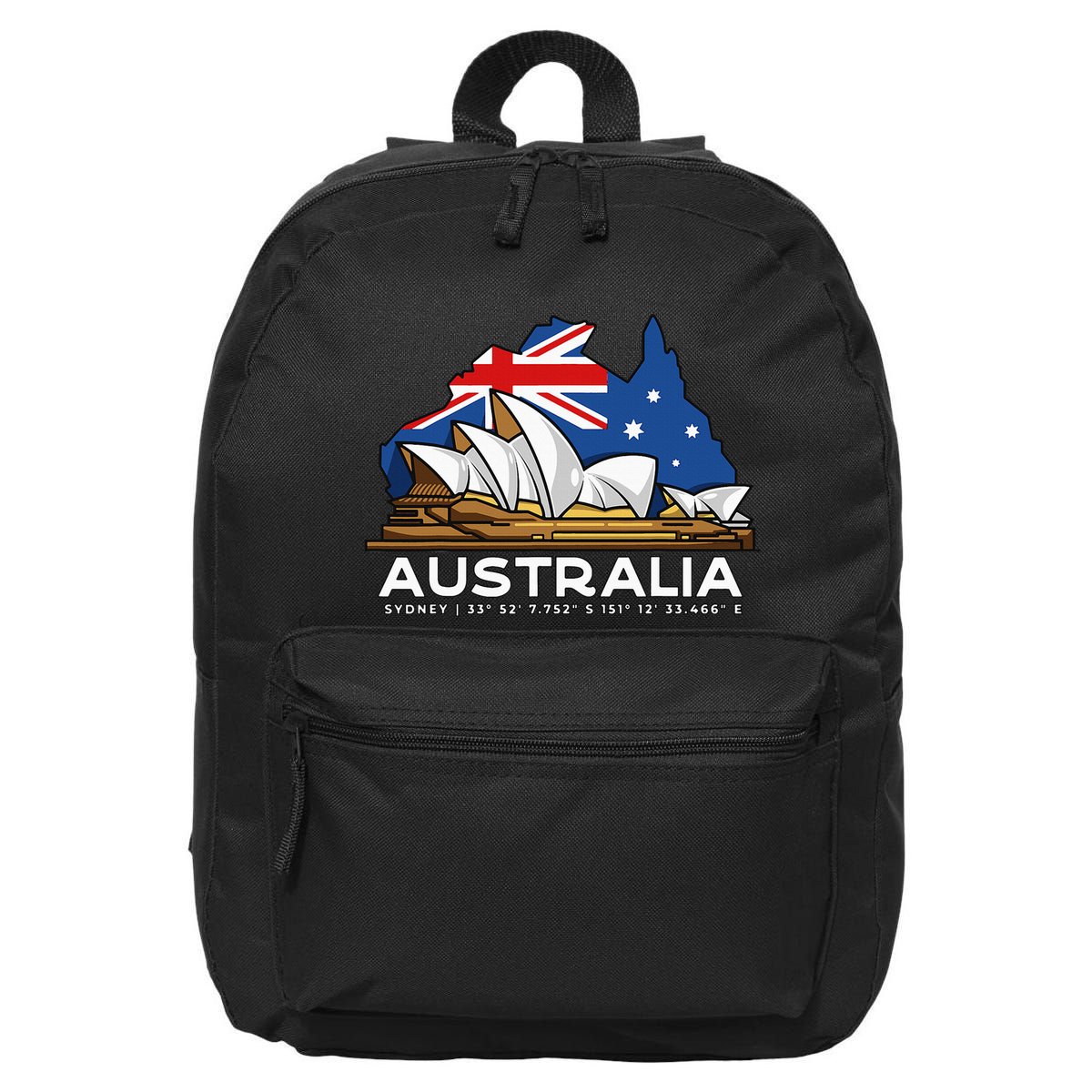 Australia Sydney Gps Coordinates Opera House 16 in Basic Backpack