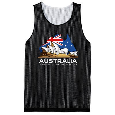 Australia Sydney Gps Coordinates Opera House Mesh Reversible Basketball Jersey Tank