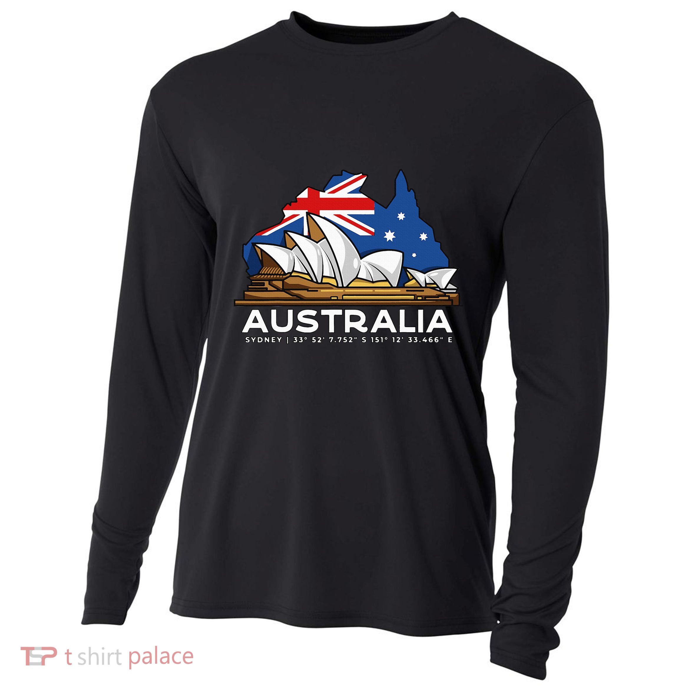 Australia Sydney Gps Coordinates Opera House Cooling Performance Long Sleeve Crew