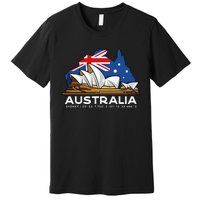 Australia Sydney Gps Coordinates Opera House Premium T-Shirt