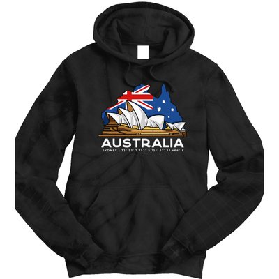 Australia Sydney Gps Coordinates Opera House Tie Dye Hoodie