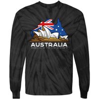 Australia Sydney Gps Coordinates Opera House Tie-Dye Long Sleeve Shirt