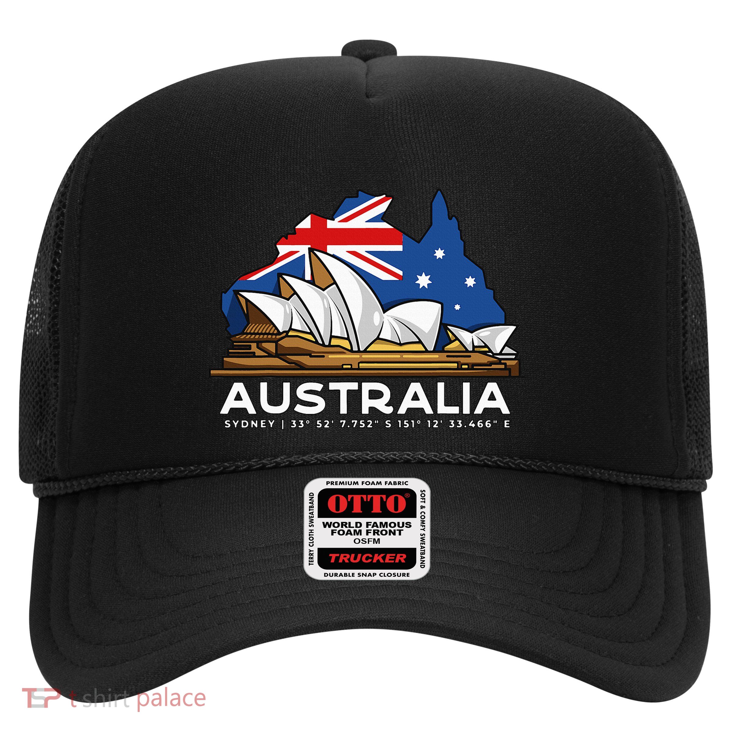 Australia Sydney Gps Coordinates Opera House Trucker Hat