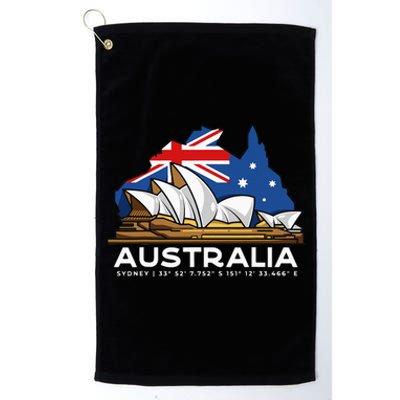 Australia Sydney Gps Coordinates Opera House Platinum Collection Golf Towel