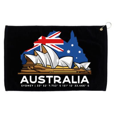 Australia Sydney Gps Coordinates Opera House Grommeted Golf Towel