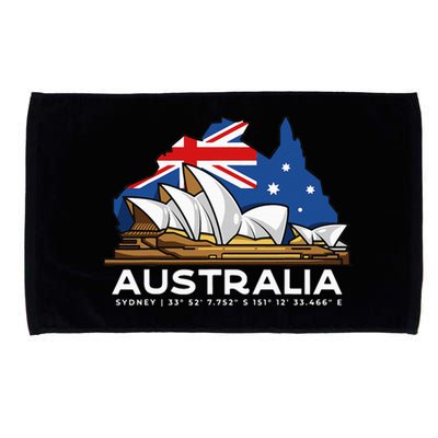 Australia Sydney Gps Coordinates Opera House Microfiber Hand Towel