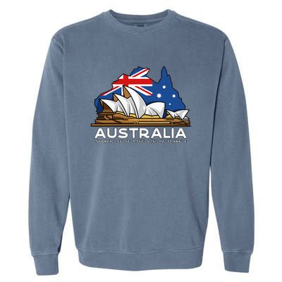 Australia Sydney Gps Coordinates Opera House Garment-Dyed Sweatshirt