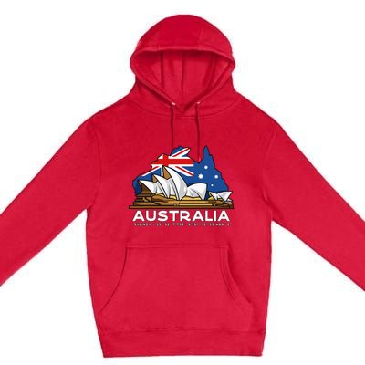 Australia Sydney Gps Coordinates Opera House Premium Pullover Hoodie