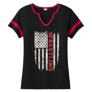 American Sport Gift Wrestling TShirt USA Gift Ladies Halftime Notch Neck Tee