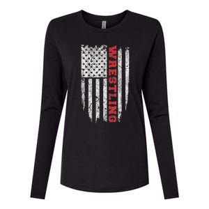 American Sport Gift Wrestling TShirt USA Gift Womens Cotton Relaxed Long Sleeve T-Shirt