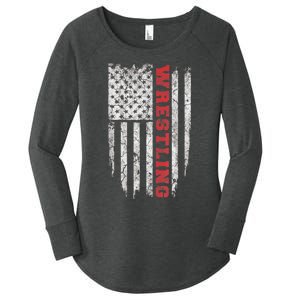 American Sport Gift Wrestling TShirt USA Gift Women's Perfect Tri Tunic Long Sleeve Shirt