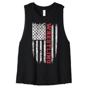 American Sport Gift Wrestling TShirt USA Gift Women's Racerback Cropped Tank