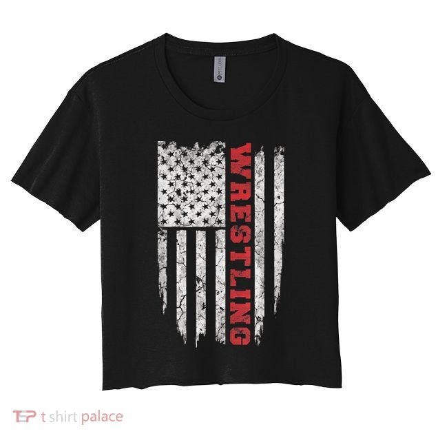 American Sport Gift Wrestling TShirt USA Gift Crop Top