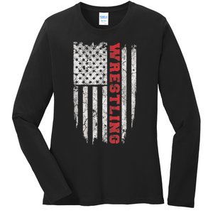 American Sport Gift Wrestling TShirt USA Gift Ladies Long Sleeve Shirt