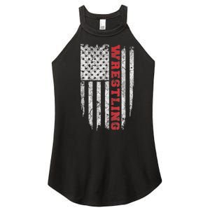 American Sport Gift Wrestling TShirt USA Gift Women's Perfect Tri Rocker Tank