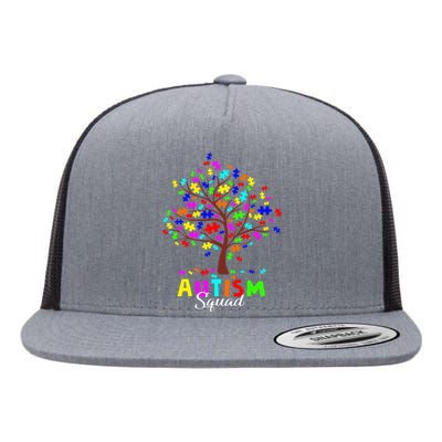 Astism Squad Gift For Autism Awareness Flat Bill Trucker Hat