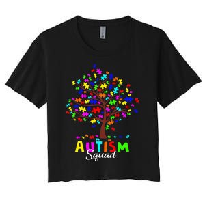 Astism Squad Gift For Autism Awareness Women's Crop Top Tee