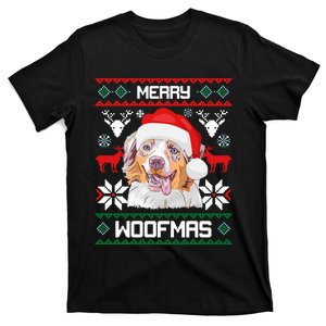 Australian Shepherd Gift For Merry Christmas Woofmas T-Shirt