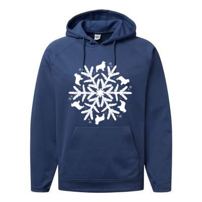 Australian Shepherd Great Gift Christmas Snowflake Funny Gift Performance Fleece Hoodie