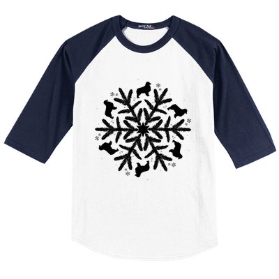 Australian Shepherd Great Gift Christmas Snowflake Funny Gift Baseball Sleeve Shirt