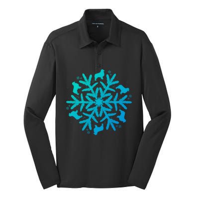 Australian Shepherd Great Gift Christmas Snowflake Funny Gift Silk Touch Performance Long Sleeve Polo