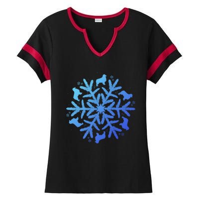 Australian Shepherd Great Gift Christmas Snowflake Funny Gift Ladies Halftime Notch Neck Tee