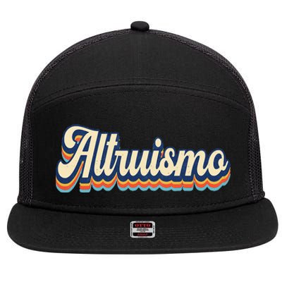 Altruismo Selfless Giving Inspiration Retro Altruismo 7 Panel Mesh Trucker Snapback Hat