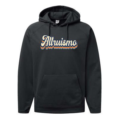 Altruismo Selfless Giving Inspiration Retro Altruismo Performance Fleece Hoodie