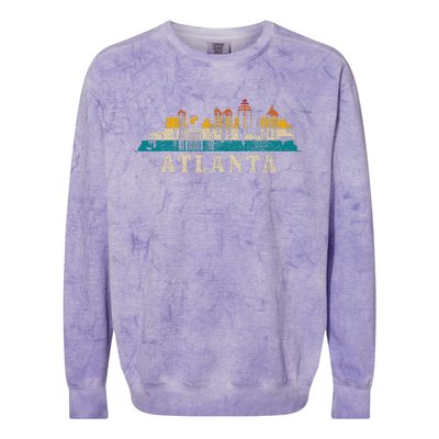 Atlanta Skyline Georgia Atl Vintage Pride Retro Colorblast Crewneck Sweatshirt