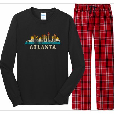 Atlanta Skyline Georgia Atl Vintage Pride Retro Long Sleeve Pajama Set