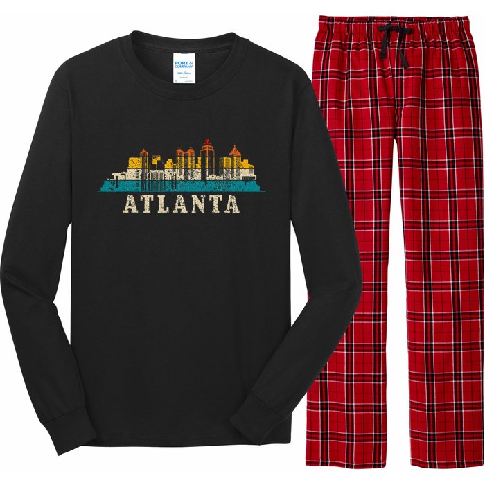 Atlanta Skyline Georgia Atl Vintage Pride Retro Long Sleeve Pajama Set