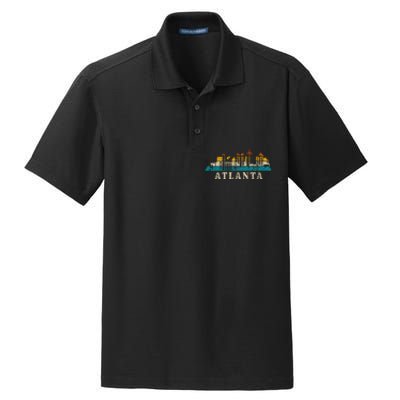 Atlanta Skyline Georgia Atl Vintage Pride Retro Dry Zone Grid Polo