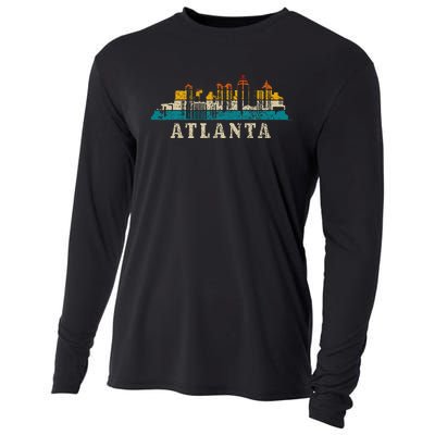 Atlanta Skyline Georgia Atl Vintage Pride Retro Cooling Performance Long Sleeve Crew