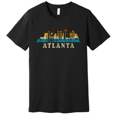 Atlanta Skyline Georgia Atl Vintage Pride Retro Premium T-Shirt